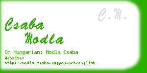 csaba modla business card